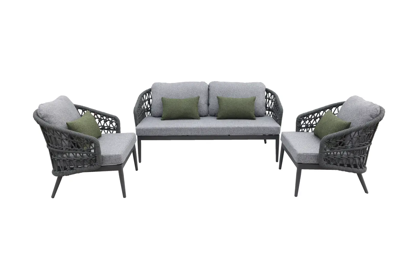 Interliving Loungeset Serie 7013 hellgrau/anthrazit