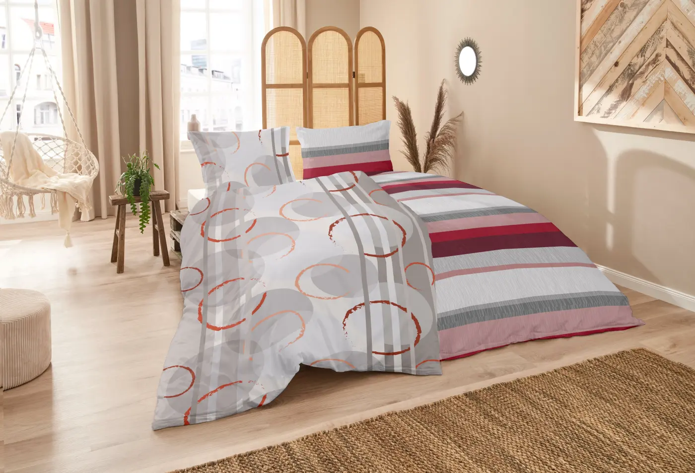 Hahn Biber-Bettwäsche 135x200cm