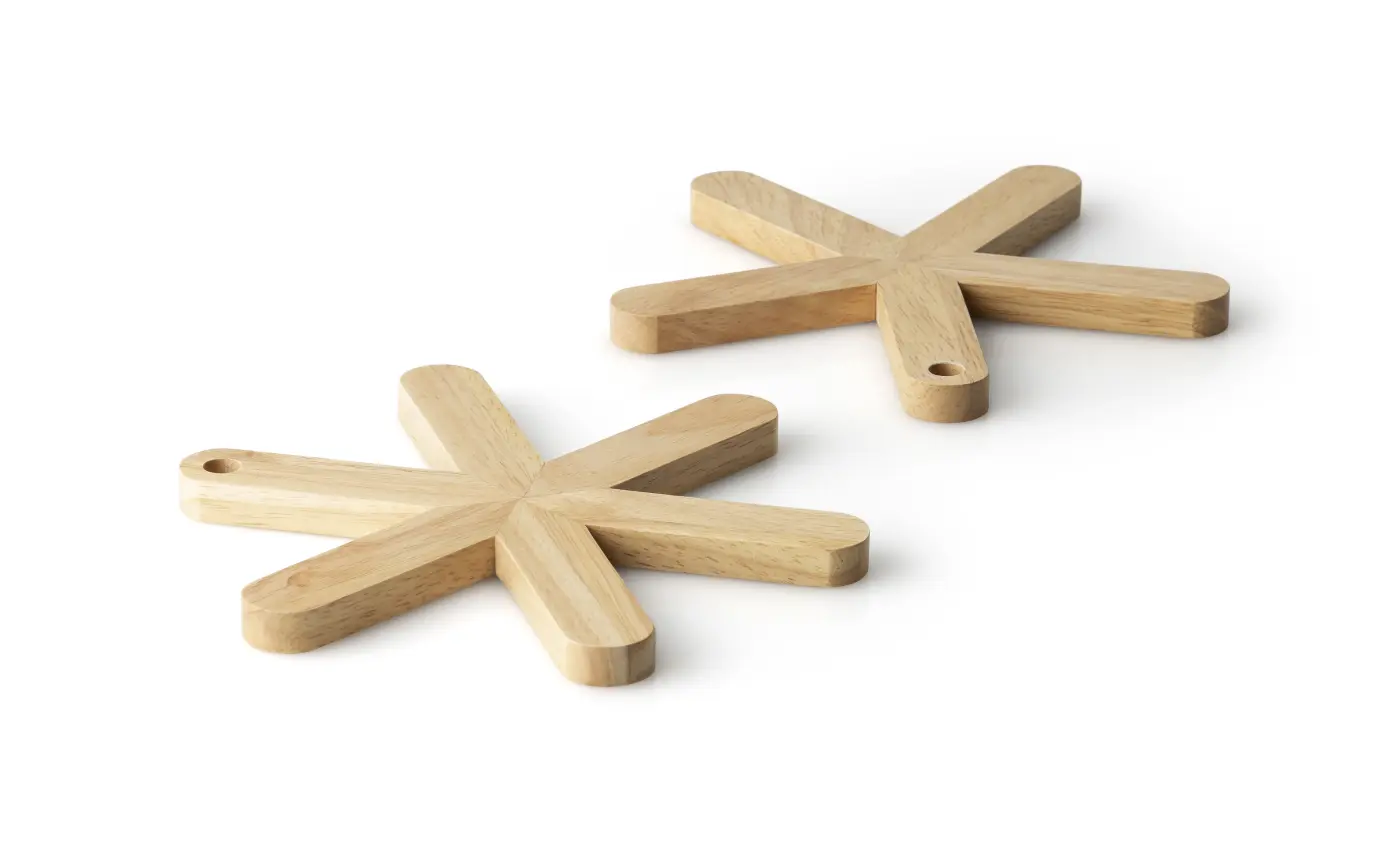 Continenta Untersetzer Stern 2er Set Gummibaum Ø19x1,2 cm