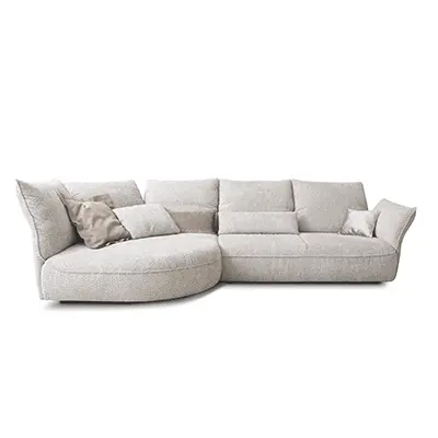 Koinor Wohnlandschaft ABBY Chenille hellgrau ca. 154 x 330 cm