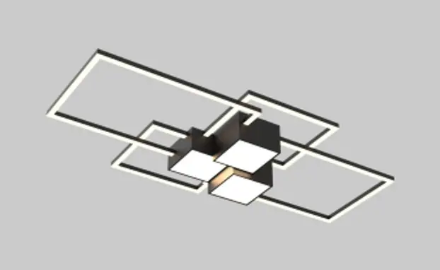 Interliving Deckenleuchte Serie  9348 schwarz matt