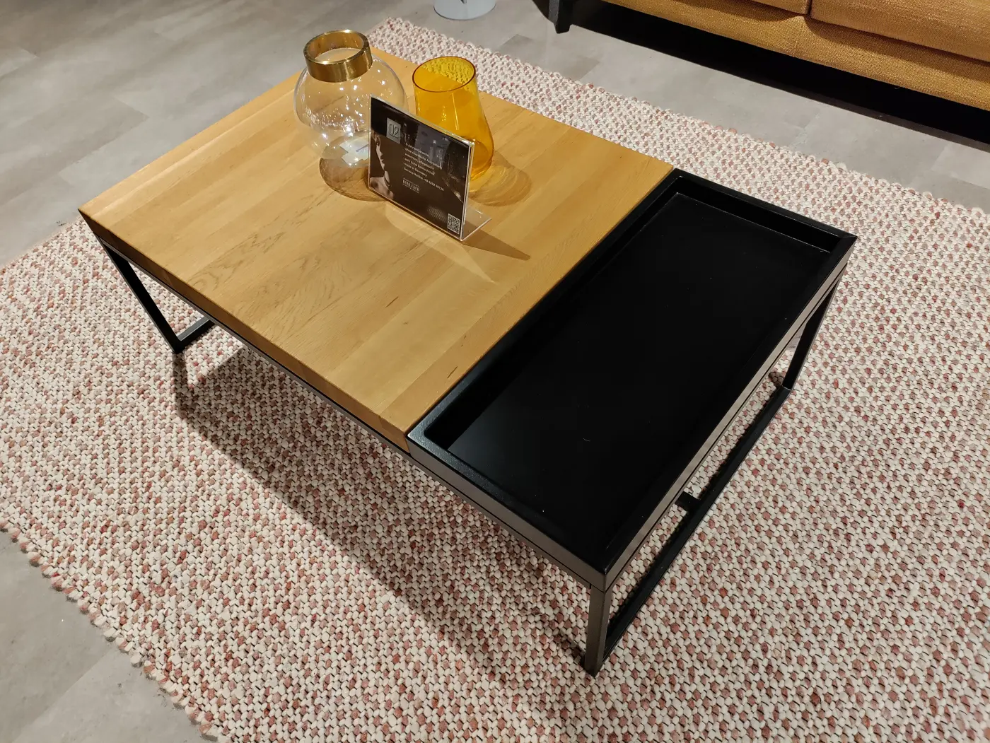 MCA Couchtisch Lubao MDF Holzfarben/schwarz ca. 107 x 38 x 65 cm