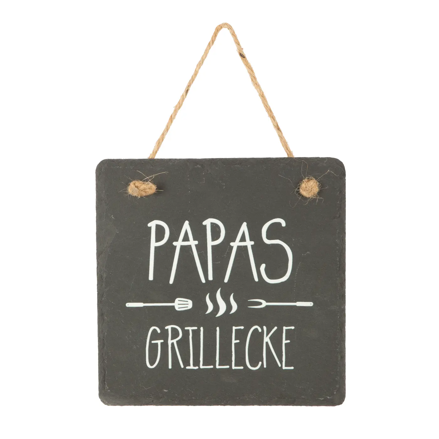 Gilde Hänger "Papas Grillecke " Schiefer anthrazitfarben