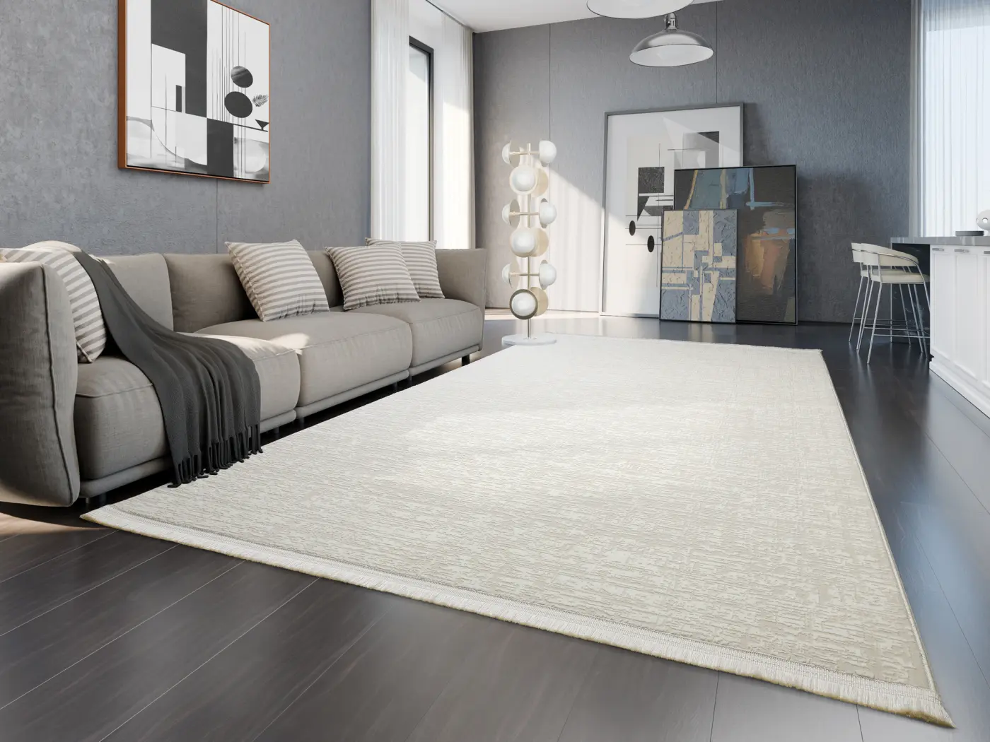 Interliving  Designer Teppich IL L 8900 Beige H / B / T ca. 8 x 194 x 290 cm