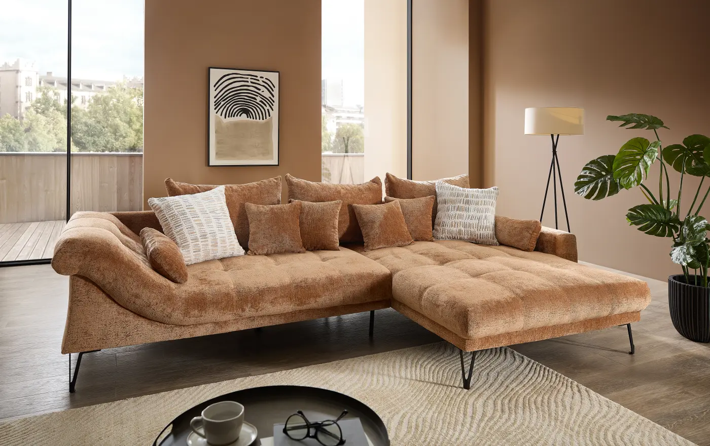 Benformato Wohnlandschaft Gardo orange ca.192 x 310 cm