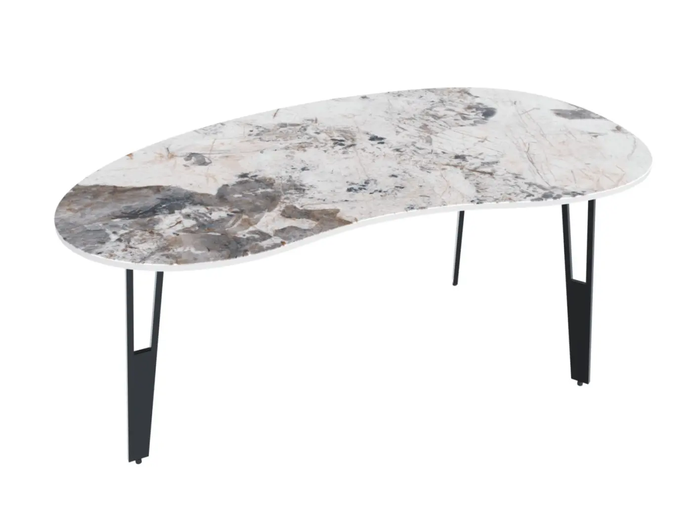 Akante  Couchtisch Silverstone Marmoroptik Calcatta glänzend 100x60x43 cm(Akante  Couchtische)