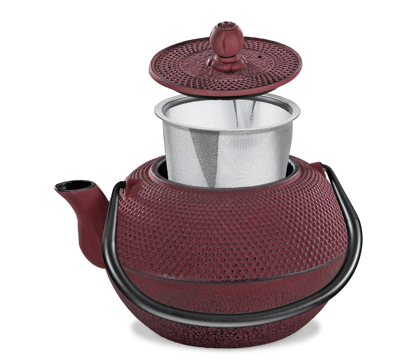 Küchenprofi TEA Teeekanne mit Filter Gusseisen rot