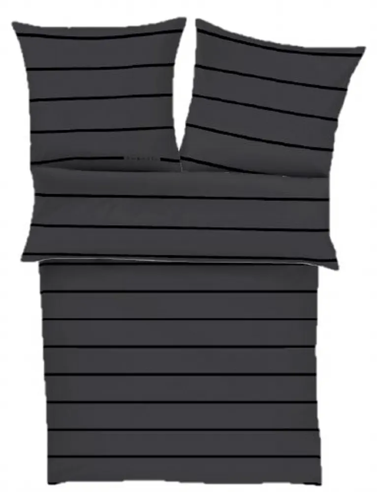 Ibena  Satinbettwäsche bugatti 135 x 200, 80 x 80 cm anthrazit/schwarz