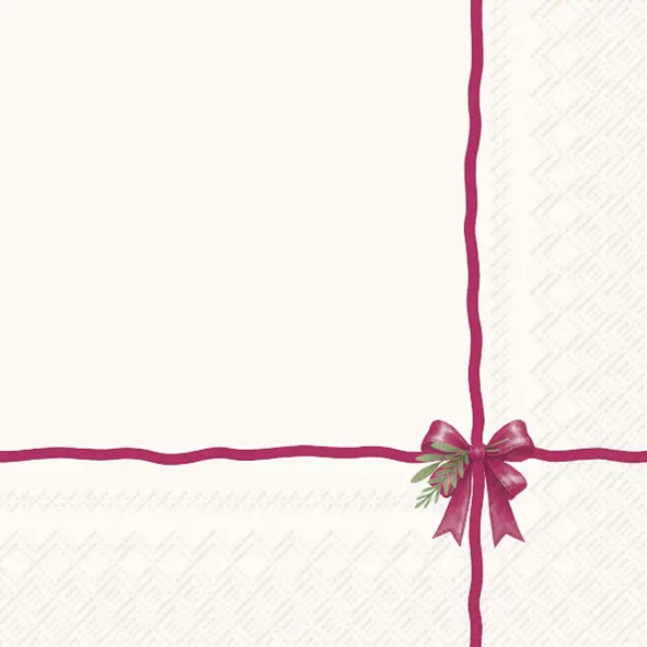 Ihr Lunch-Servietten TINY PRESENT BOW cream 33X33 cm