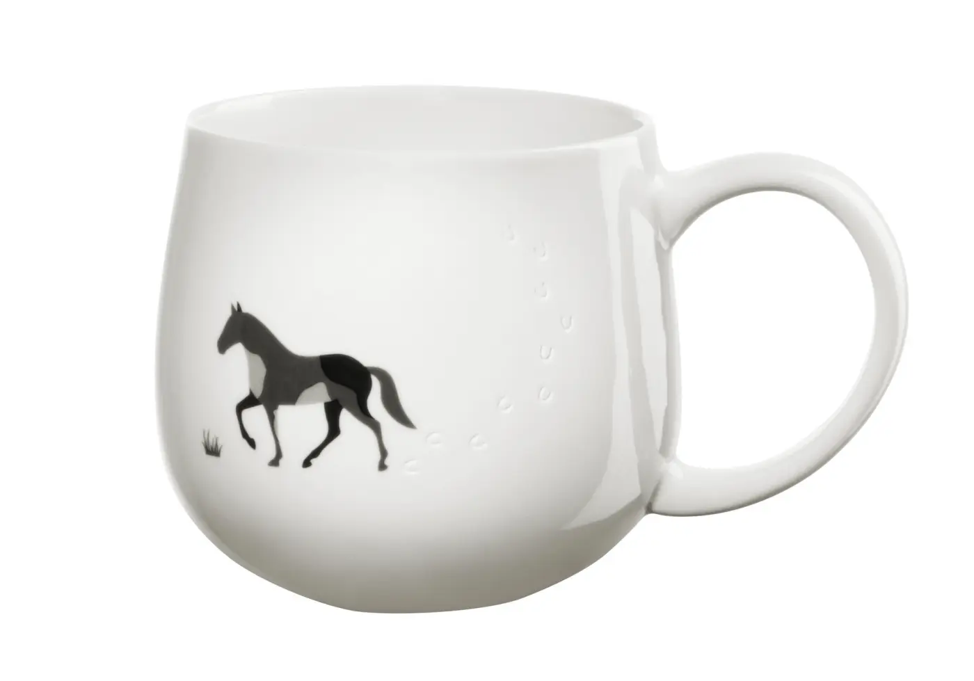 ASA Henkelbecher magufootprints Horse weiß mit Aufdruck 0,4 l