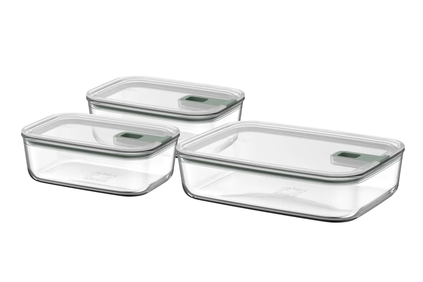 Mepal Set Glas Easyclip 3-teilig (2x1000ml+2250ml)-nordic Sage