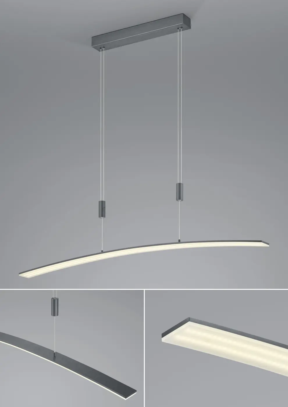 B-Leuchten  LED-Pendelleuchte NEW LOIRE Anthrazit eloxiert