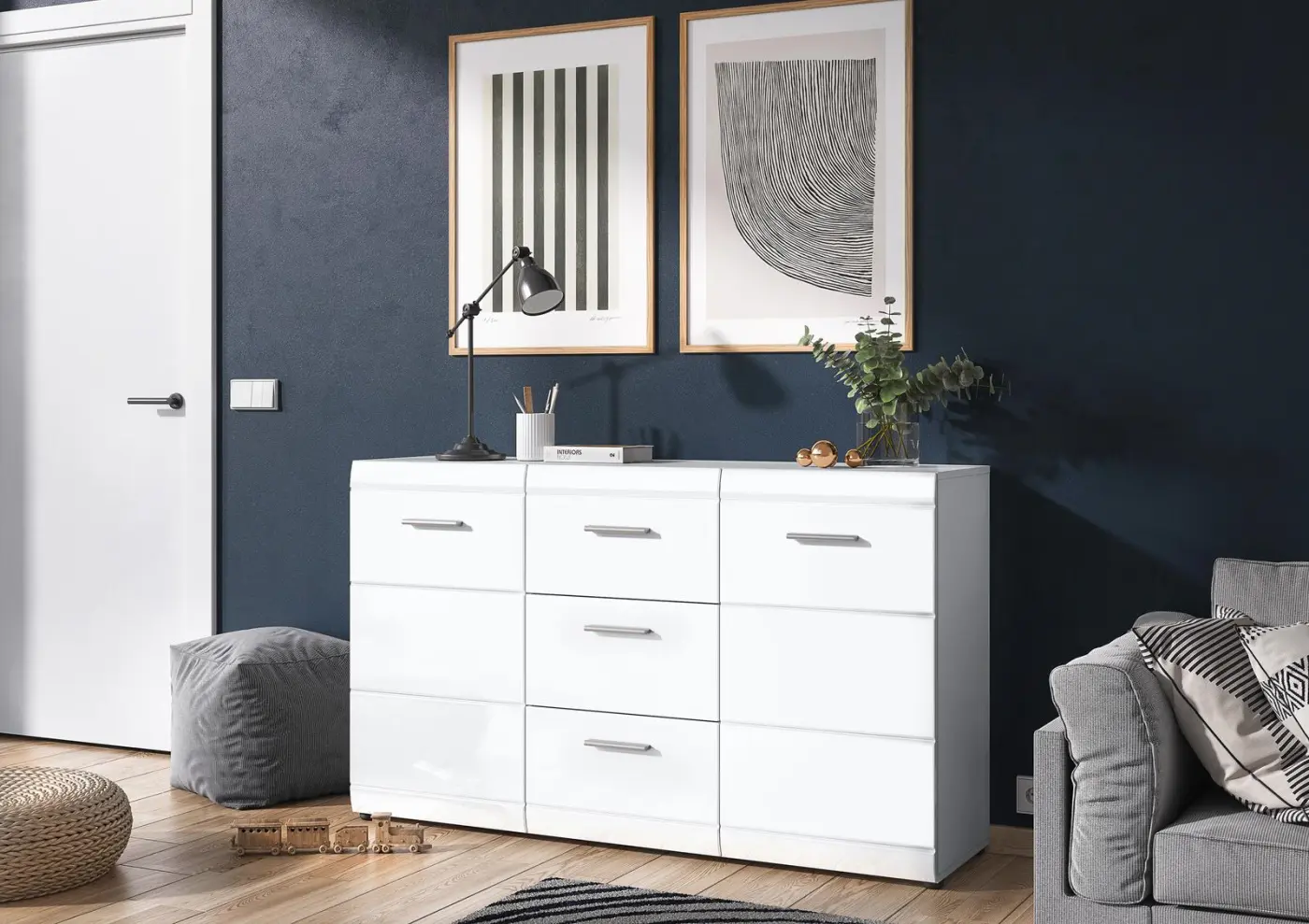 Germania Sideboard Adana Weiß B/H/T: 144 x 86 x 40 cm Germania Sideboard Adana Weiß B/H/T: 144 x 86 x 40 cm