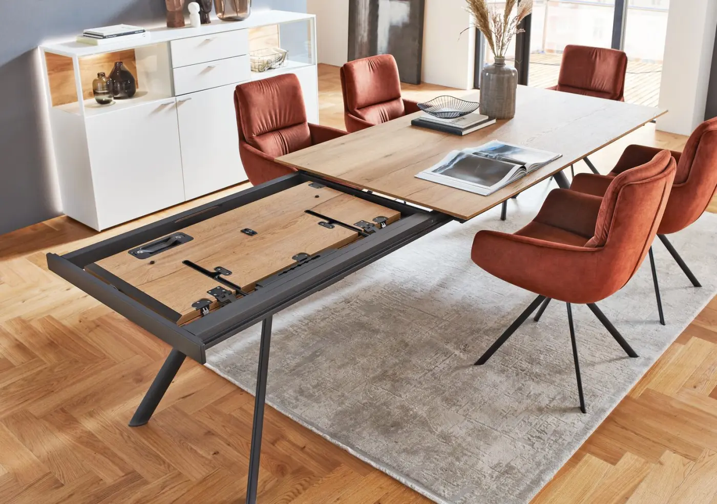 Venjakob Esstisch mit Auszug  ET V39 Halifax Eiche goldbraun  L/B/H: 190 (290) x 100 x 75cm