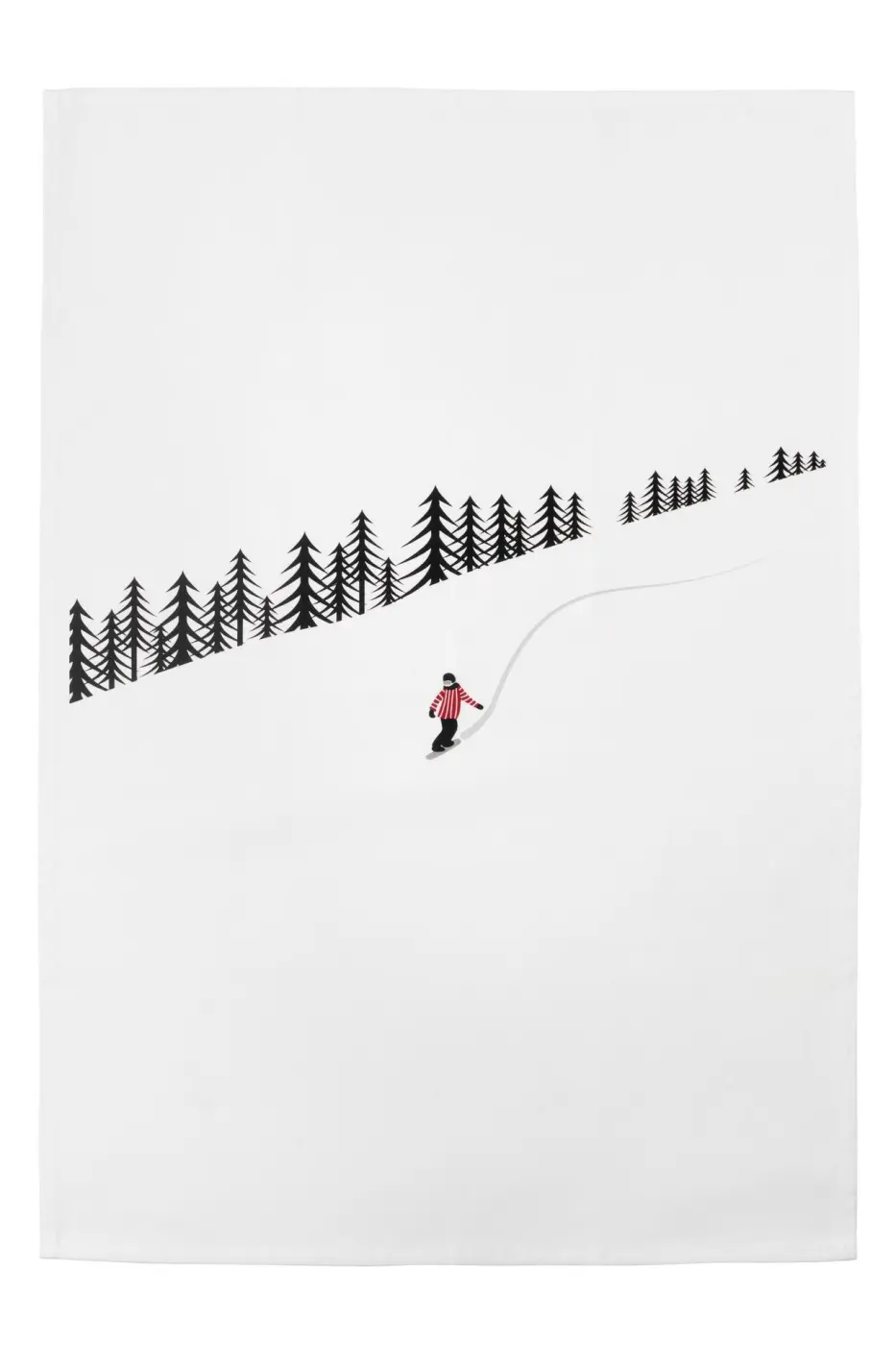ASA Geschirrtuch  snow tracks Motiv matt 49 x 70 cm, 100 % Baumwolle