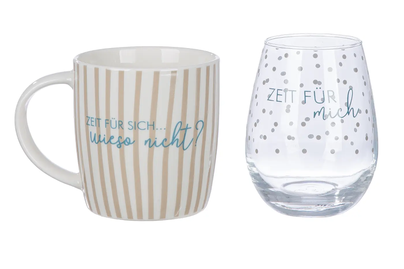Gilde 2er Set Trinkglas und Tasse "Living" 