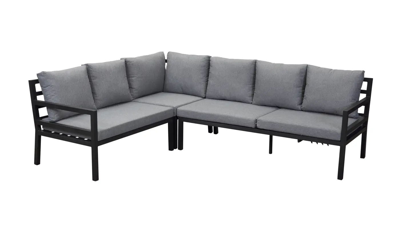 LC Garden Dining Eckbank Sondrino  grau/schwarz ca. 200 x 250 cm