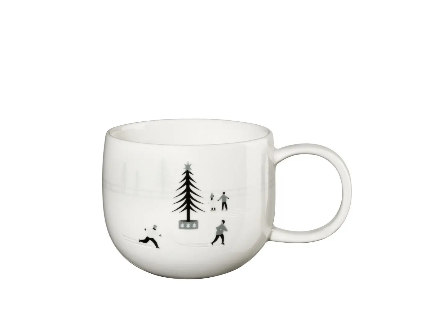 ASA Becher snow tracks ice skating Motiv glänzend D. 10 cm, H. 8,5 cm, 0,4 l.