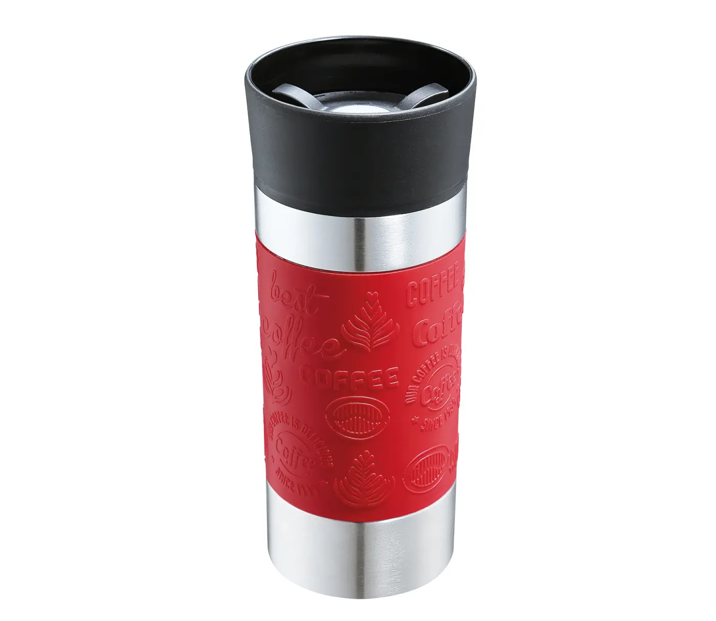Cilio Trinkbecher 360 ml D 7,6 cm H 19,7 cm Edelstahl Rot