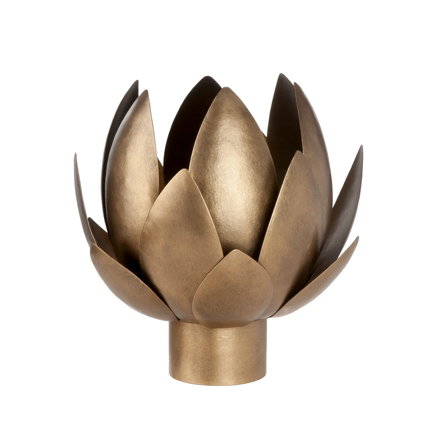 Gilde Windlicht Lotis bronzefarben, goldfarben H 19 x Ø 16 cm