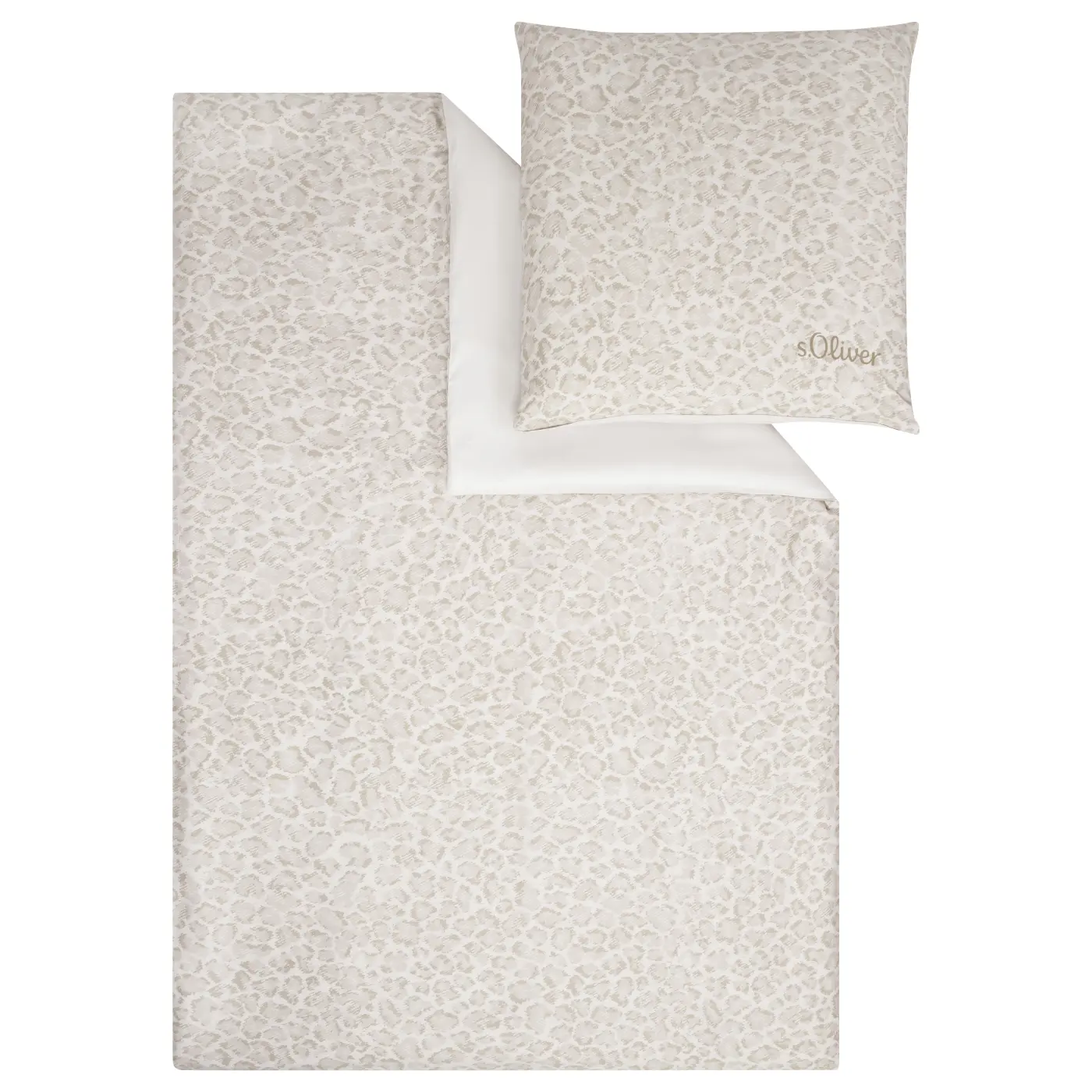 s.Oliver  Satinbettwäsche beige 135 x 200/ 80 x 80 cm 