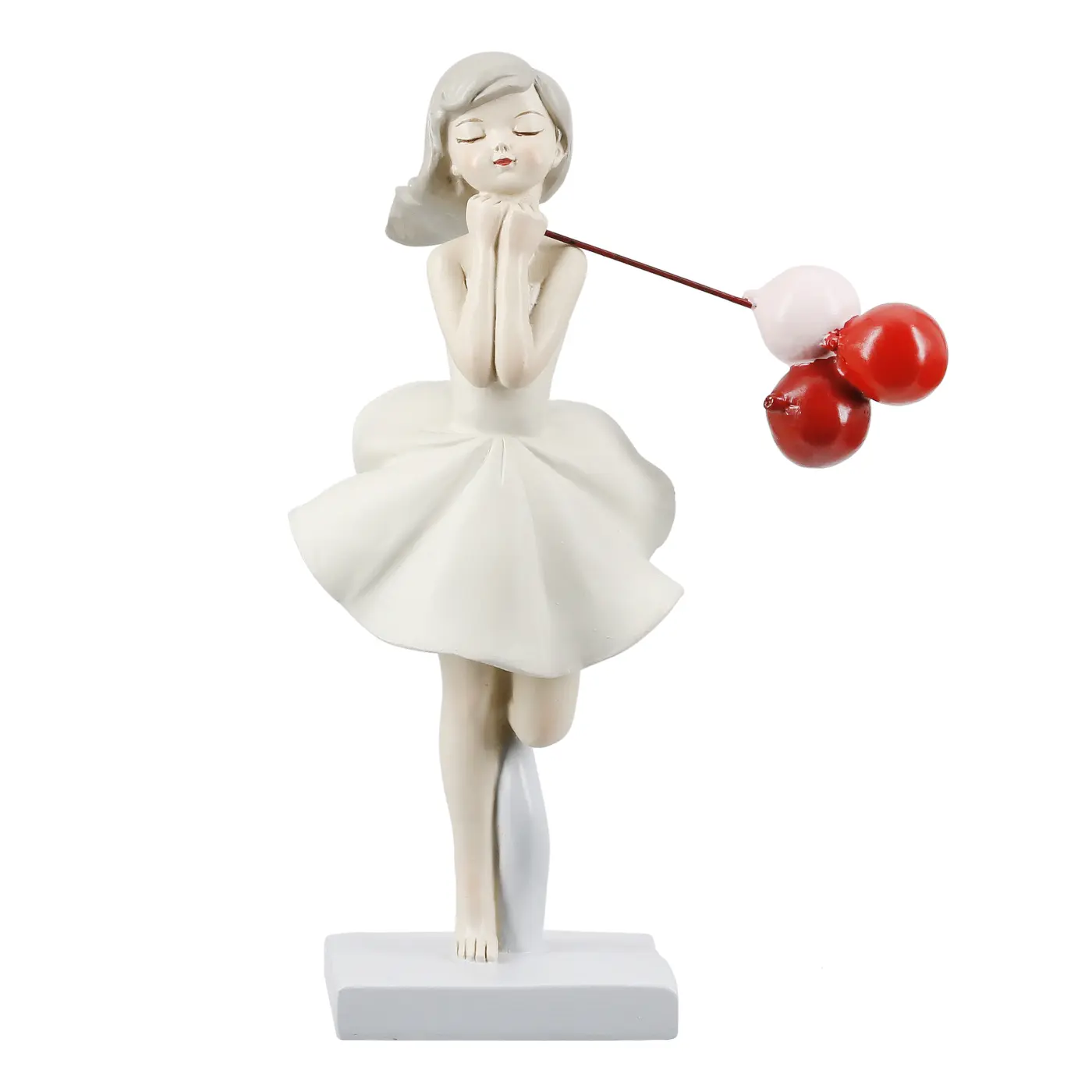 Gilde Figur Frau creme, rot 23,5 cm Poly