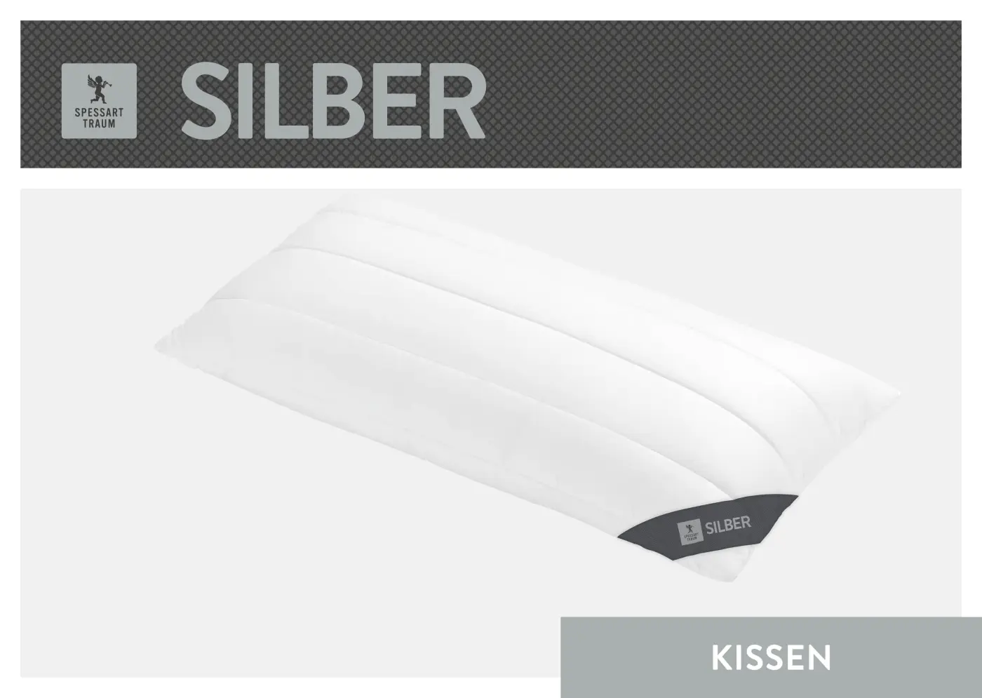 Spessarttraum Faserkissen Silber 40 x 80cm weiß