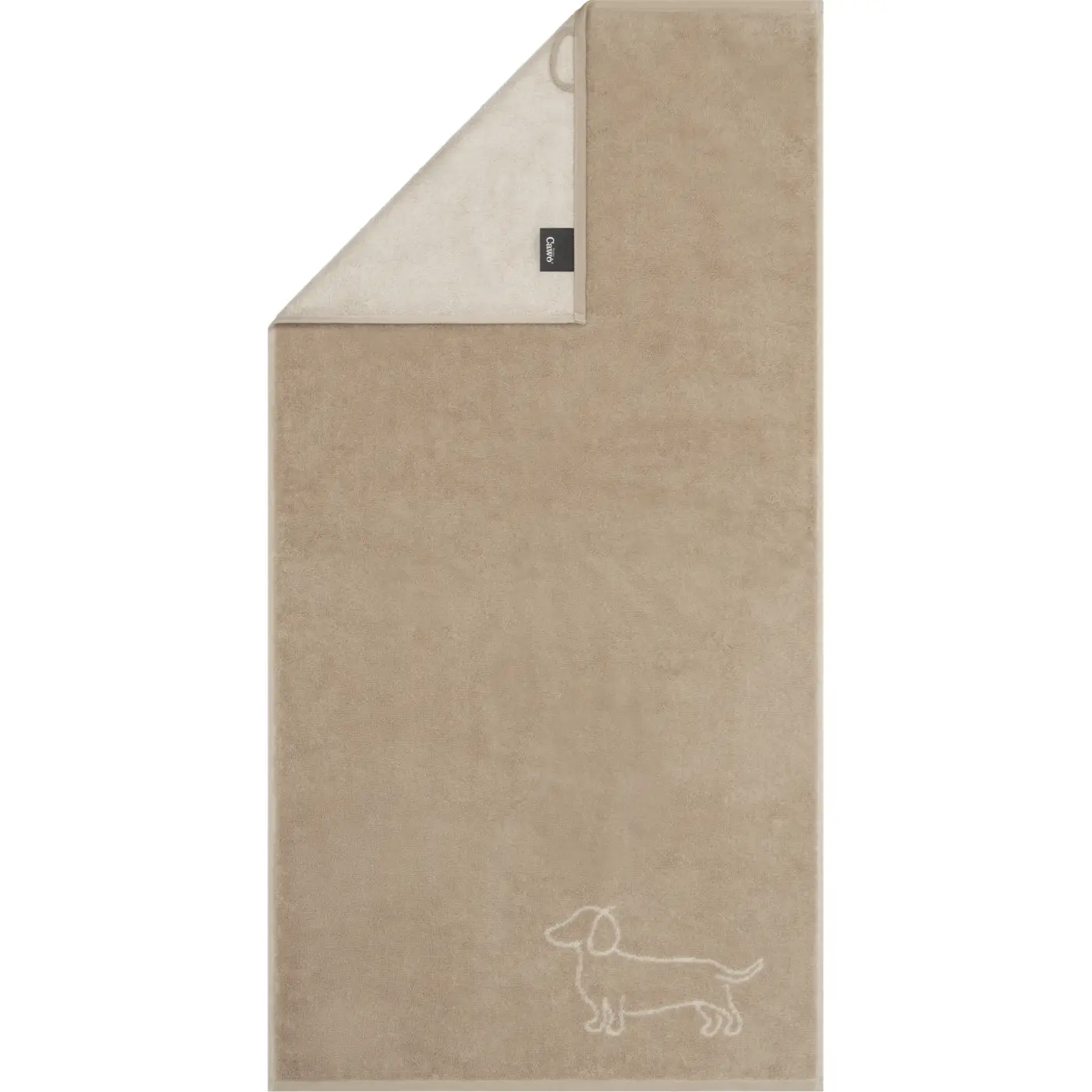 Cawoe Handtuch We love Dog natur/beige 50/100 cm