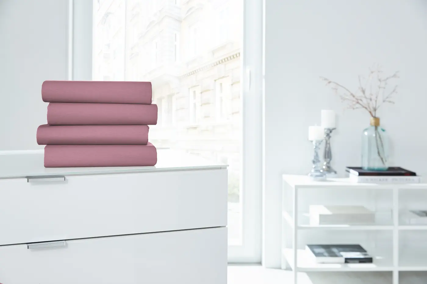 Hahn Elastan-Feinjersey-Spannbettuch  rosenholz 