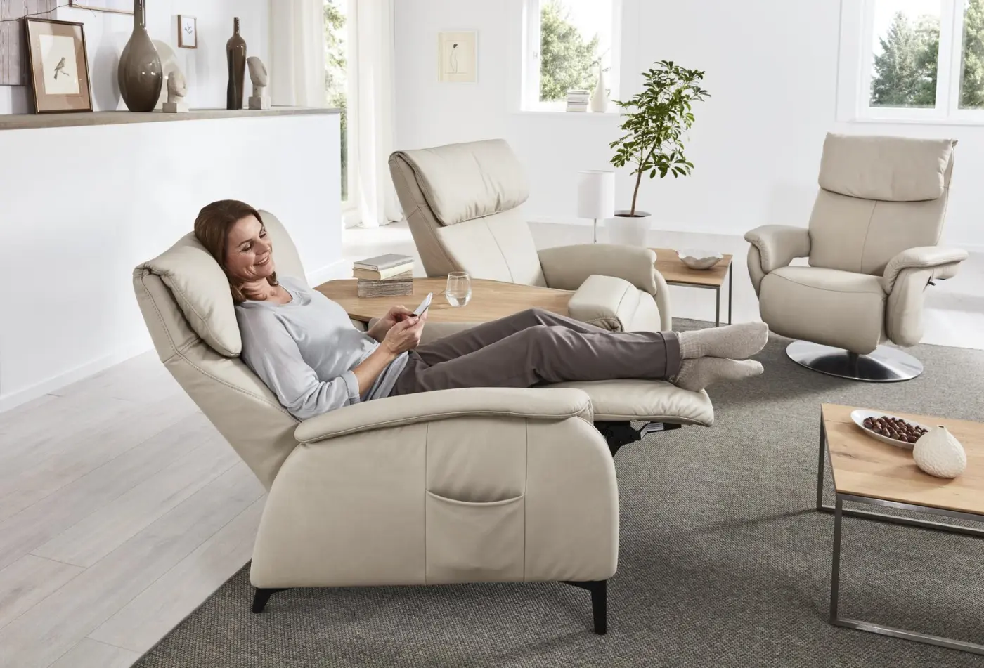 Himolla  Cumuly Trapezsofa 4867 Leder  kliff ca. 227 cm breit