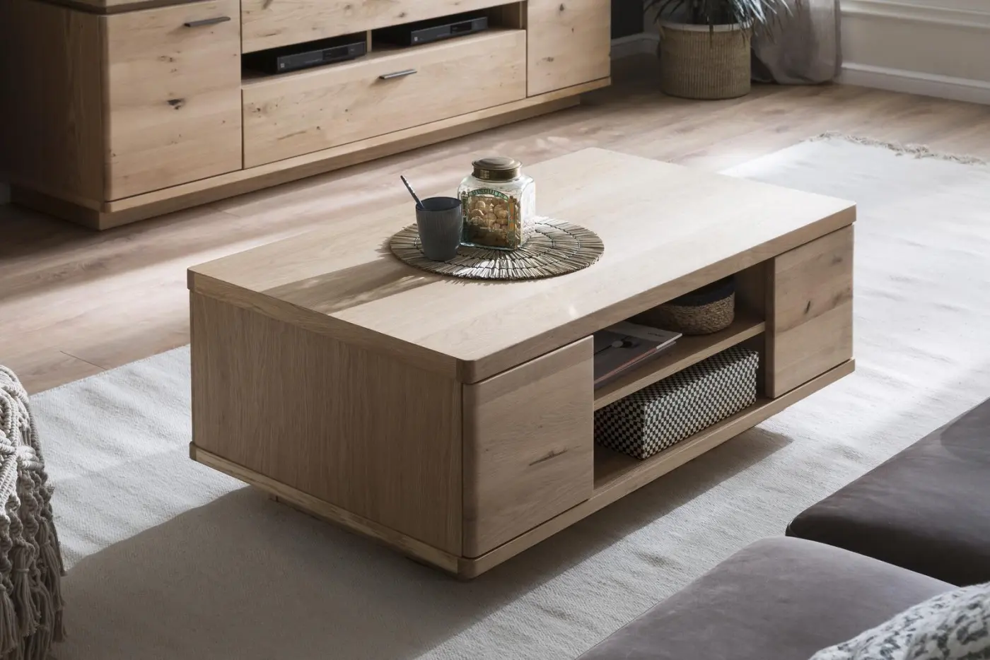 MCA furniture  Couchtisch  Barcelona Balkeneiche Bianco B/H/T: 115 x 43 x 65 cm