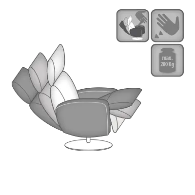 Hukla Relaxsessel Serie  CM-HU1157-XL Leder elfenbein Körperdruck mit Starthilfe