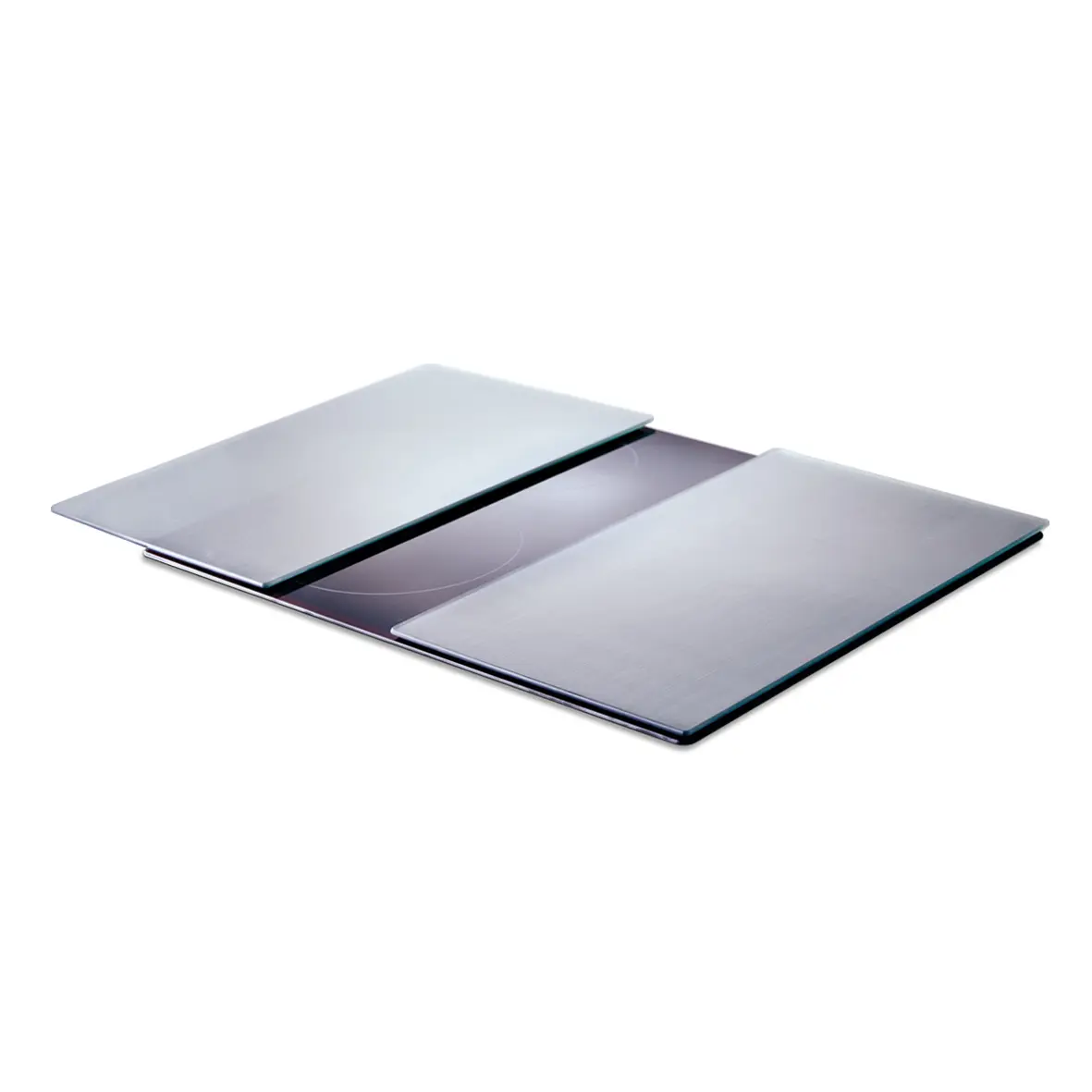 Zeller Herdabdeck-/Schneideplatten "Metall" 2-er Set Glas