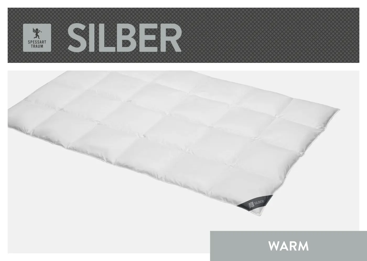 Spessarttraum Daunendecke Silber 155x 220cm weiß
