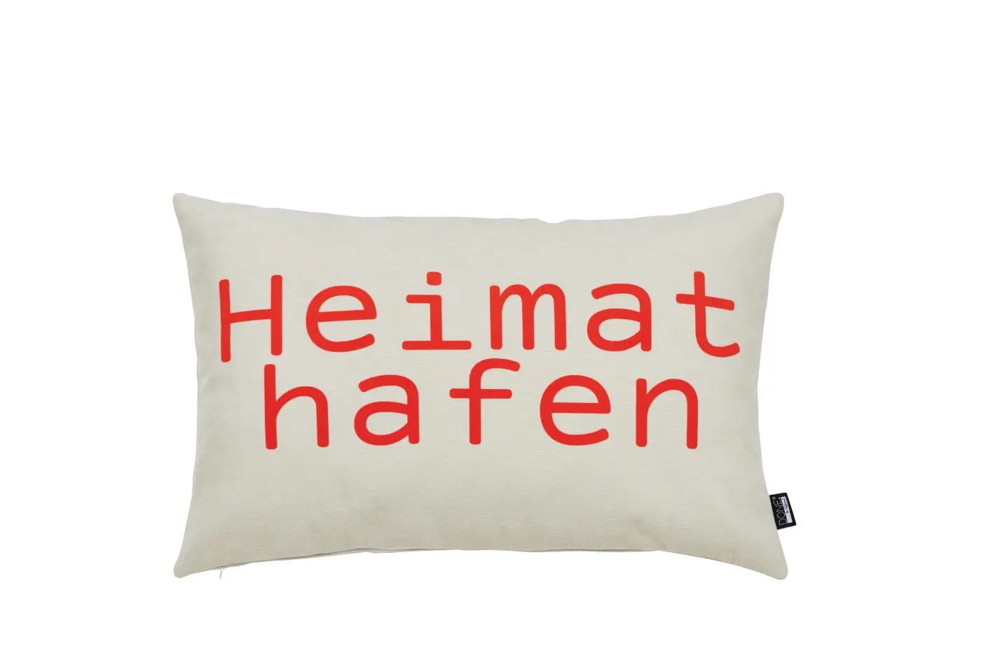 Done. Kissenhülle HEIMATHAFEN 40x60cm Beige/Neon Orange