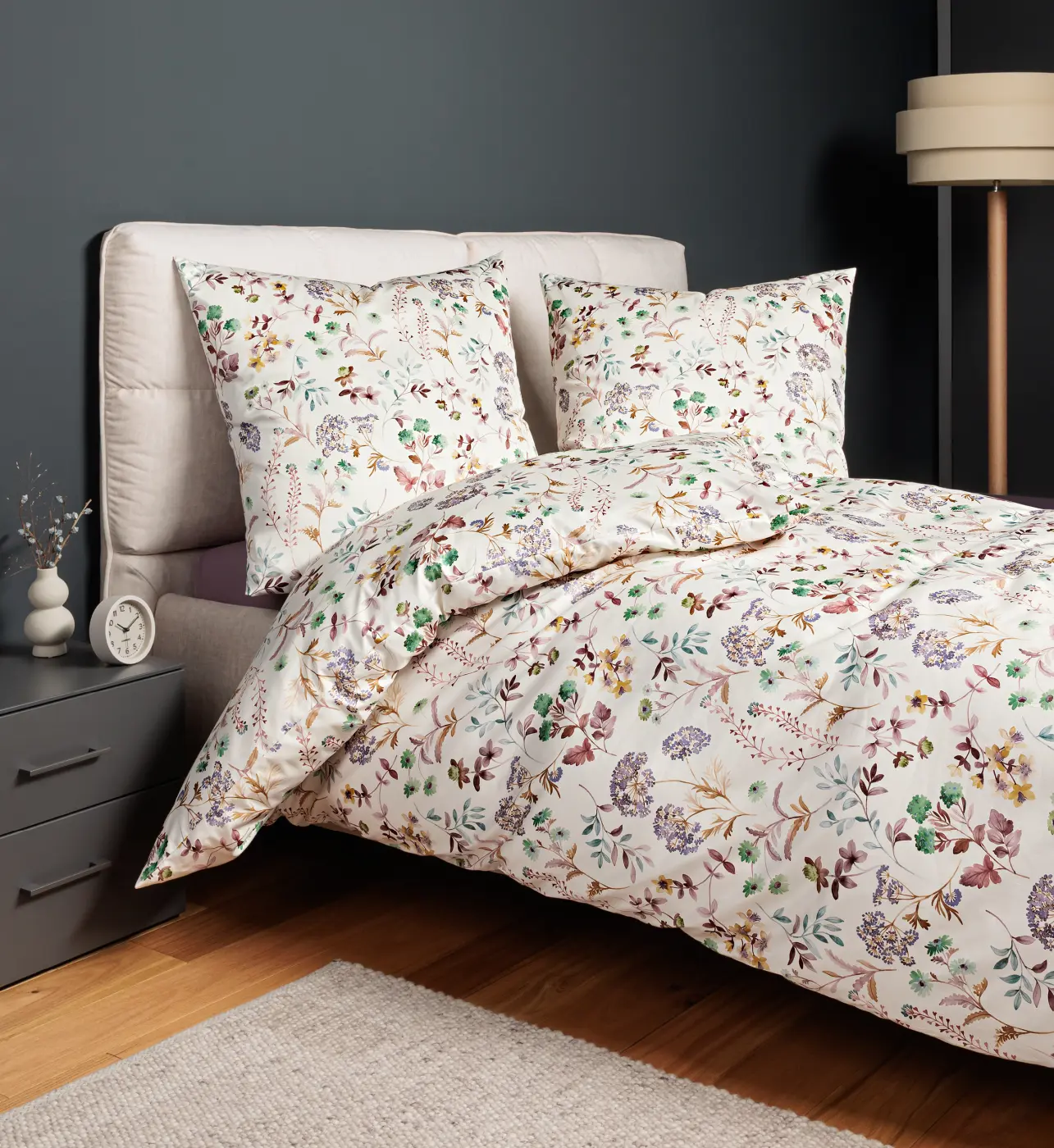 Janine Garnitur Mako-Satin  multicolor 135x200,80x80 cm