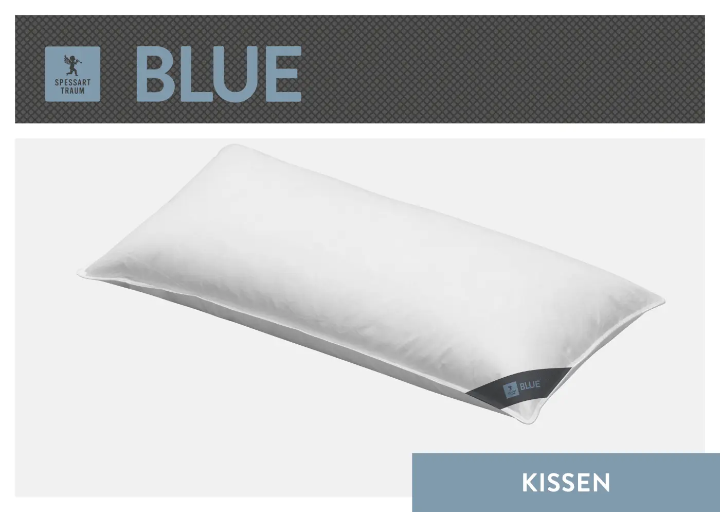 Spessarttraum 3-Kammerkissen Blue, 40 x 80cm weiß