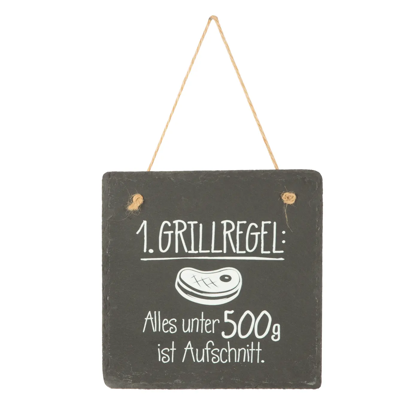 Gilde Hänger  "Grillregel" Schiefer anthrazitfarben