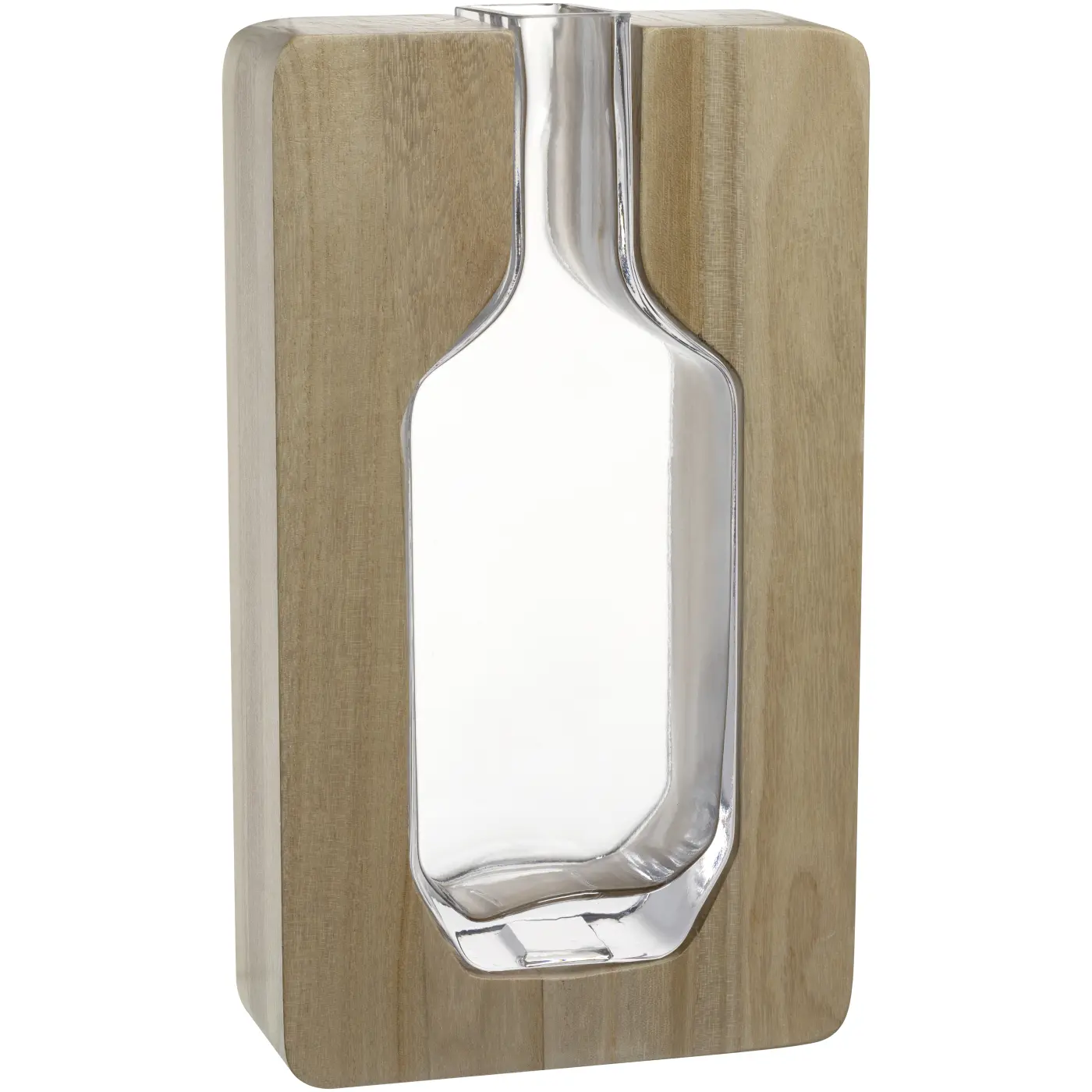 Leonardo Holz/Glasvase 30 cm hoch