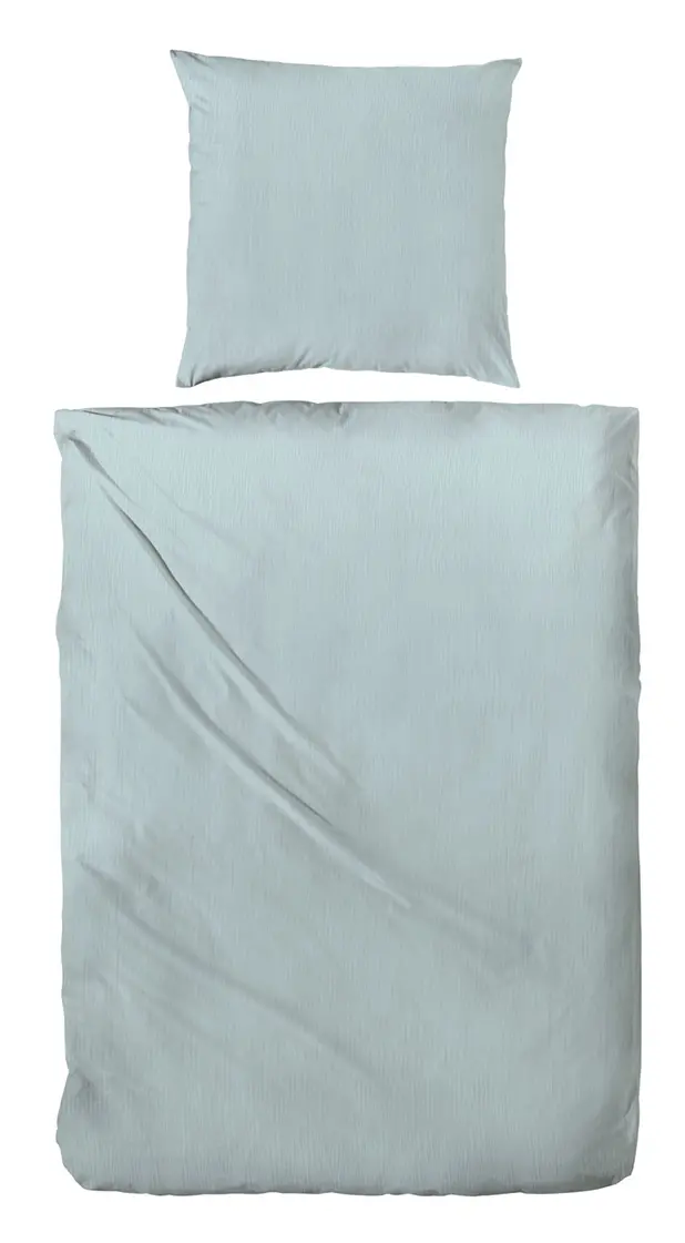 HahnBio Crepe  Bettwäsche 135 x 200/80 x 80 cm Aqua blau