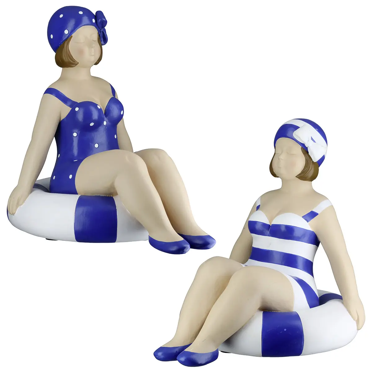 Gilde Handwerk Badenixe-Figur Becky Kunstharz blau 10 cm