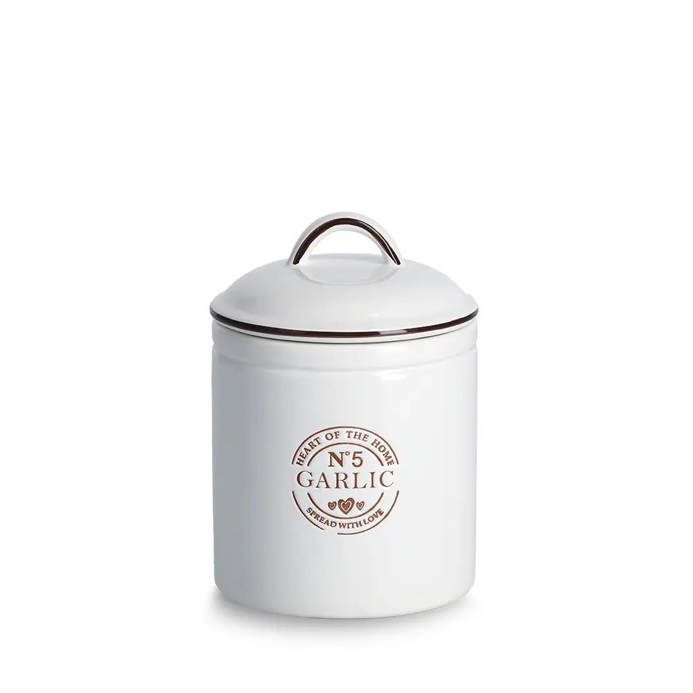 Zeller Vorratsdose "Garlic" Keramik weiß