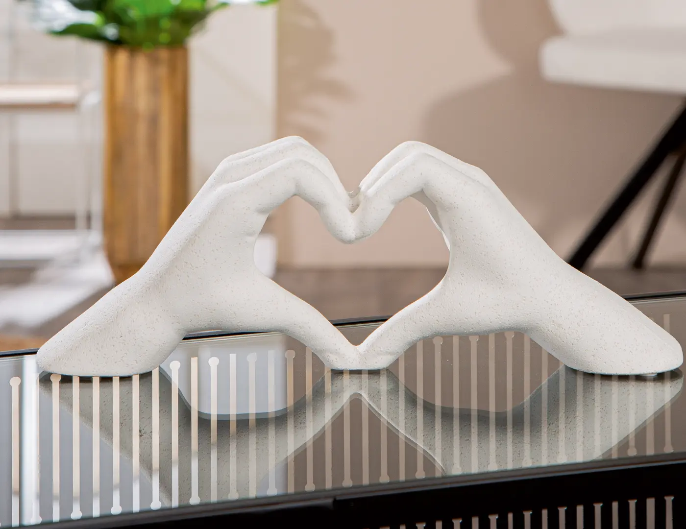 Gilde Dekoobjekt "Heart" Keramik creme, gesprenkelt 