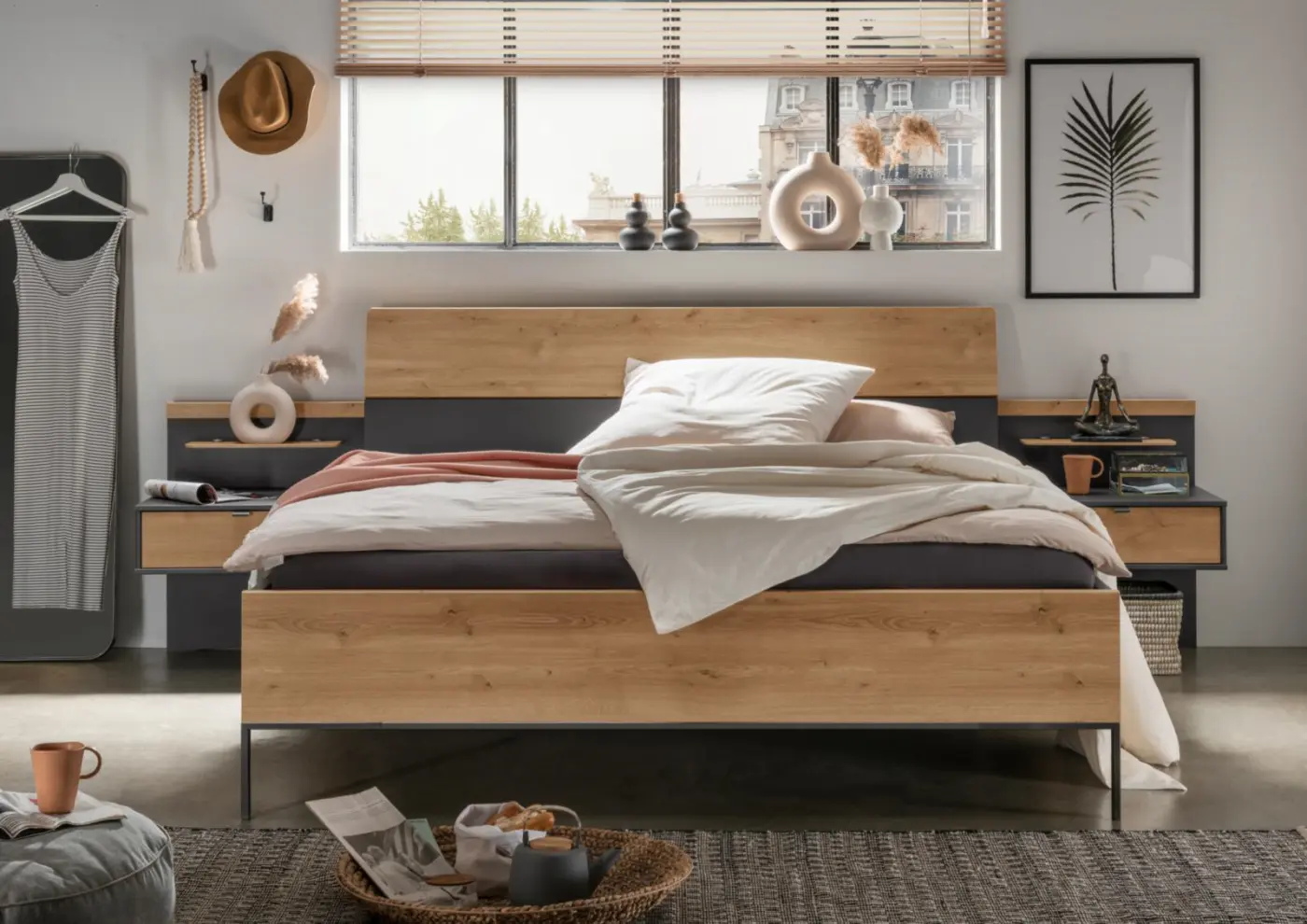 Wiemann  Komplettschlafzimmer  Alabama Graphit/Eiche Bianco Dekor 