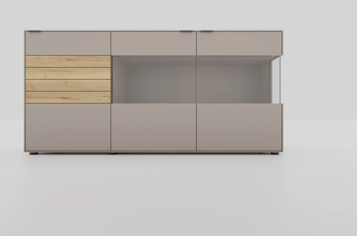 Wöstmann  Sideboard Serie WM 2380 Lack samtgrau/Balkeneiche  ca. 181,9 x 87,9 x 45,2cm 