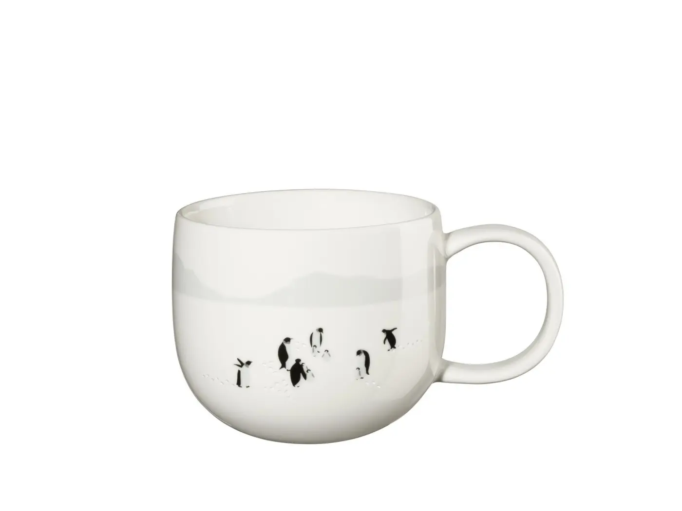 ASA  Becher snow tracks south pole Motiv glänzend D. 10 cm, H. 8,5 cm, 0,4 l.