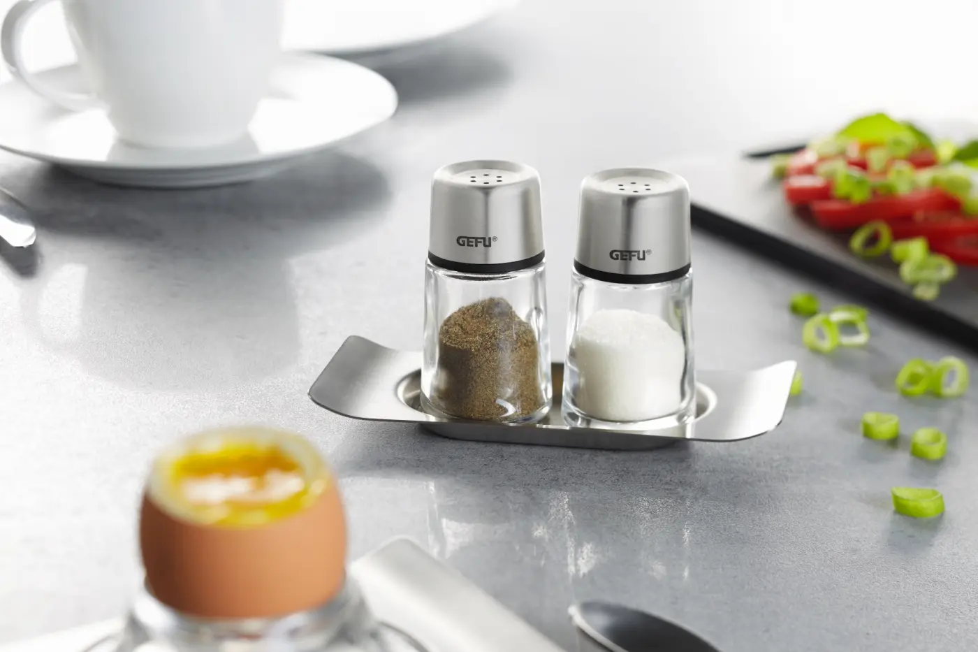 Gefu Salz- und Pfefferstreuer BRUNCH Schwarz, silber