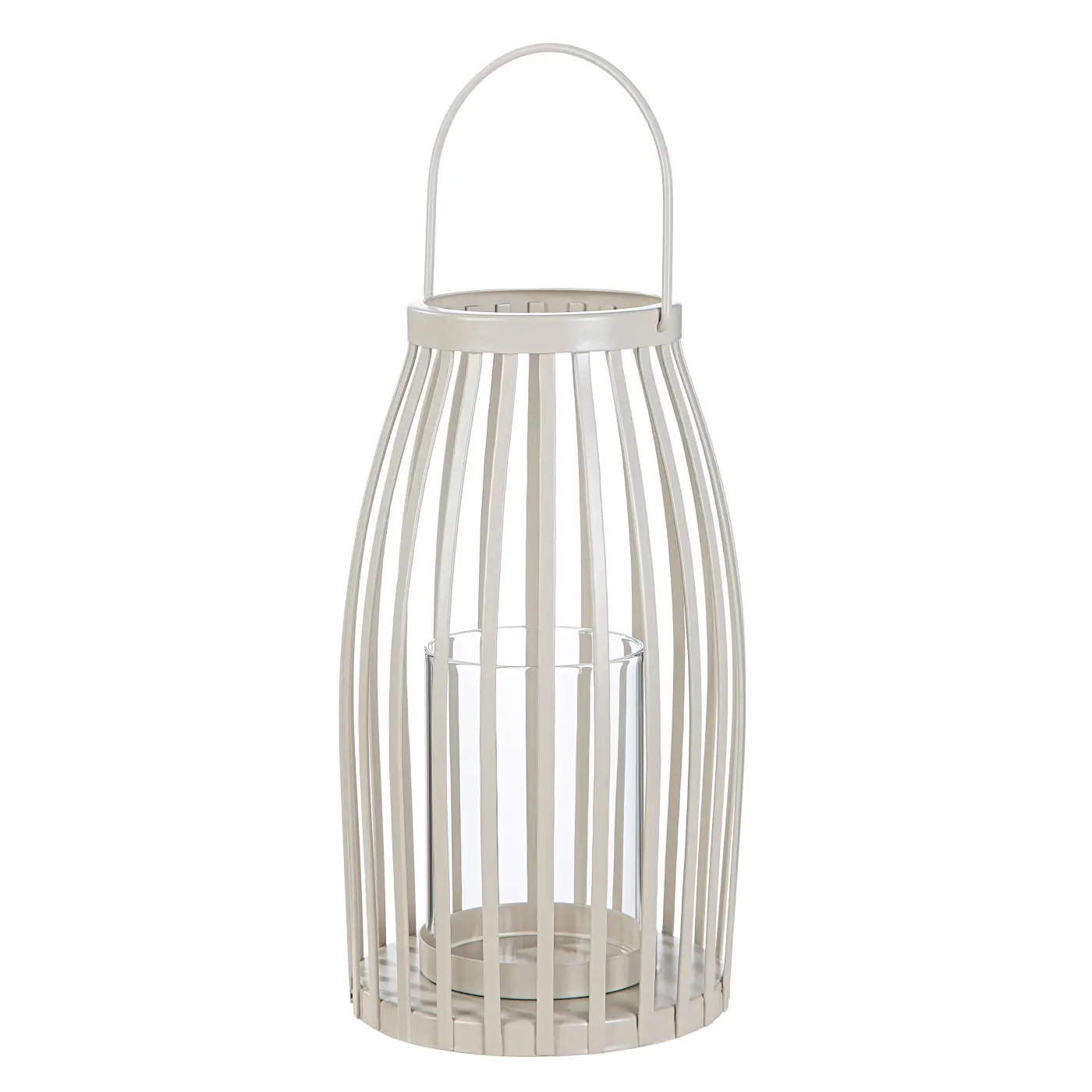 Gilde Windlicht Tammo beige H 22 x Ø 12 cm