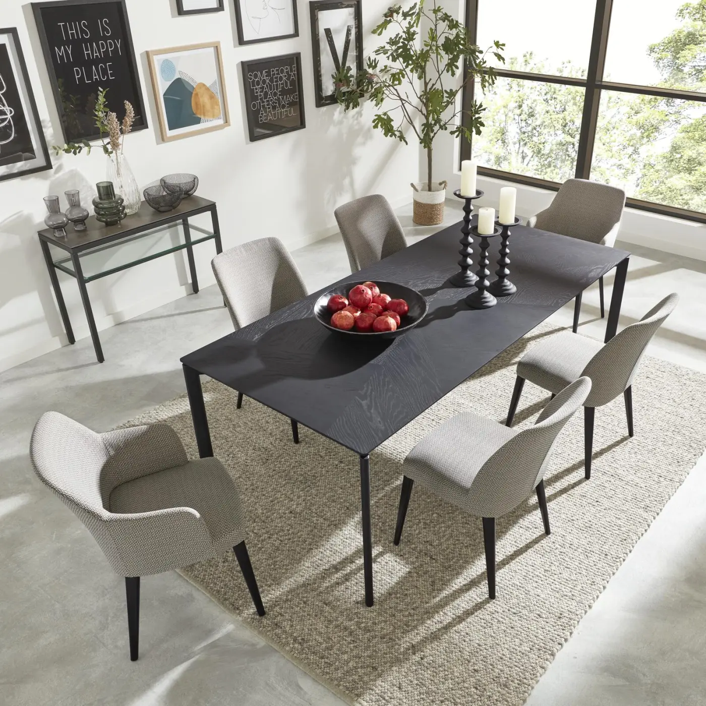 Interliving  Esstisch Serie 5110 Eiche schwarz ca. 100 x 220 cm