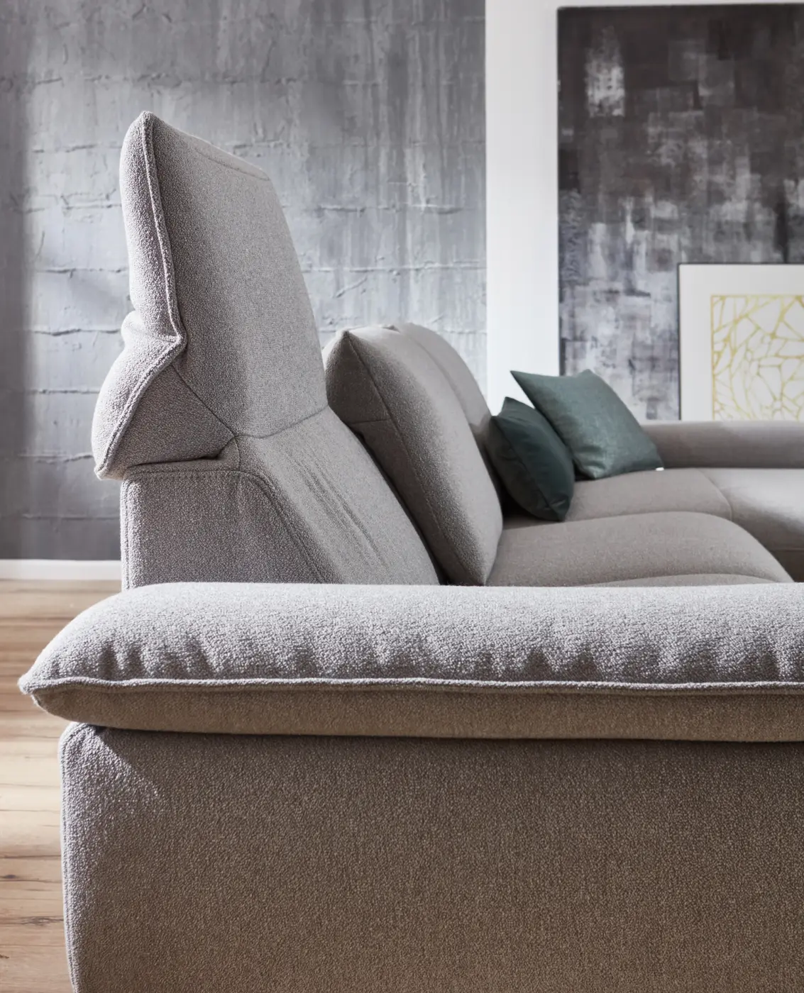 Himolla  Wohnlandschaft Serie Spektra 1488  mit Funktionen Stoff  Q2 grau ca. 344 x 1820 cm